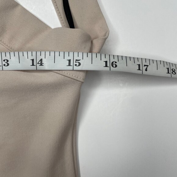 H&M NWT Beige Criss Cross Halter Back Bodycon Midi Dress L 12 Occasion Event - Picture 5 of 9